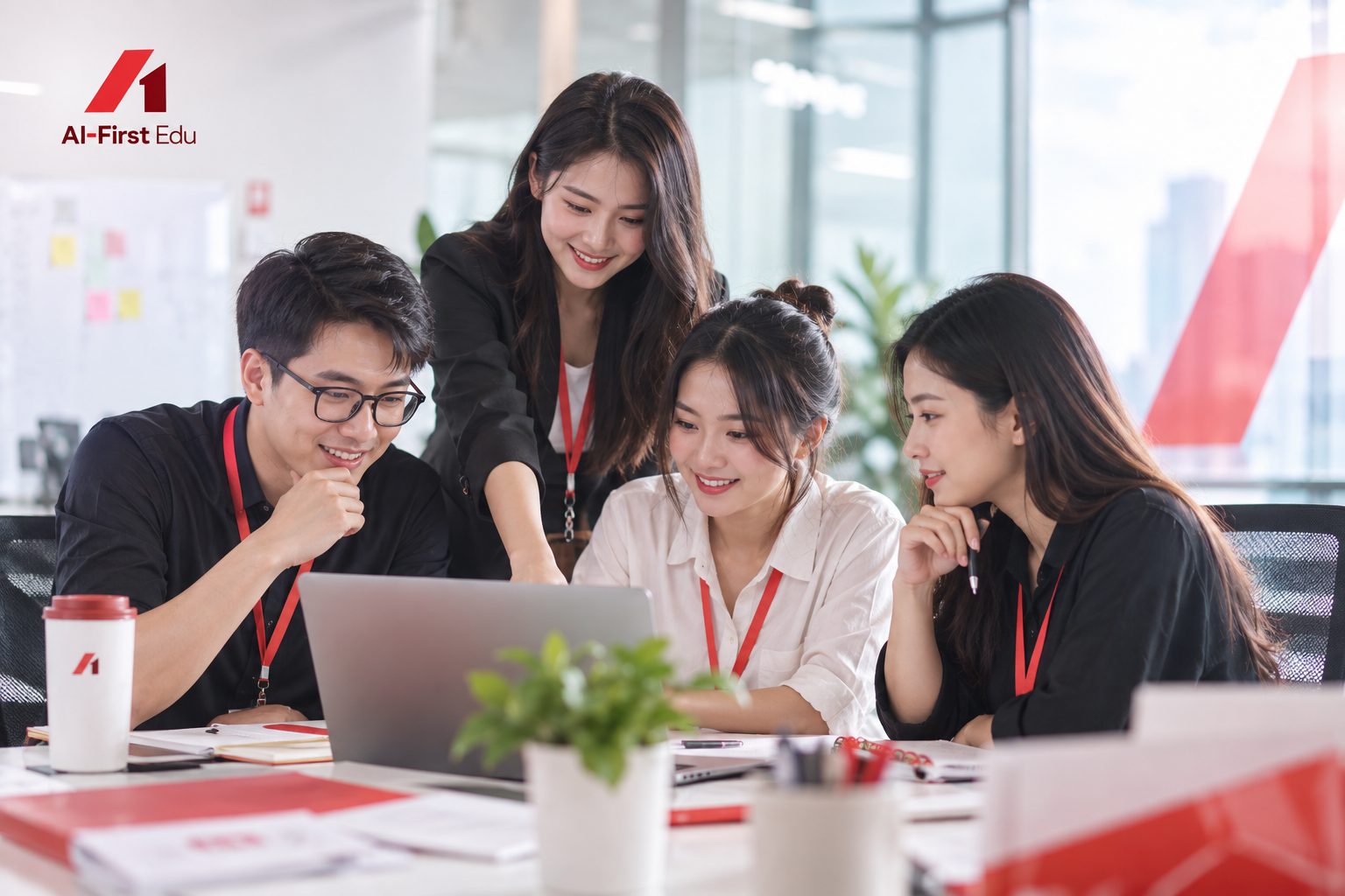 Nhóm đồng nghiệp cùng rà soát mức sẵn sàng của tổ chức trên máy tính