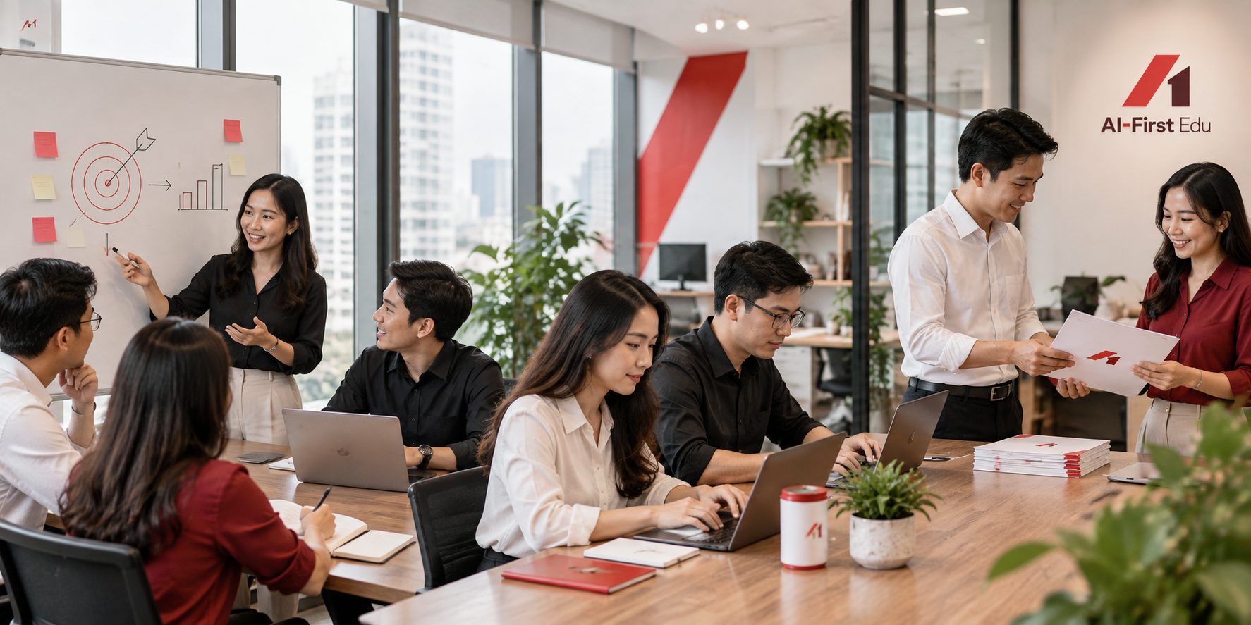 Buổi đào tạo cho đội ngũ doanh nghiệp với giảng viên và học viên thực hành