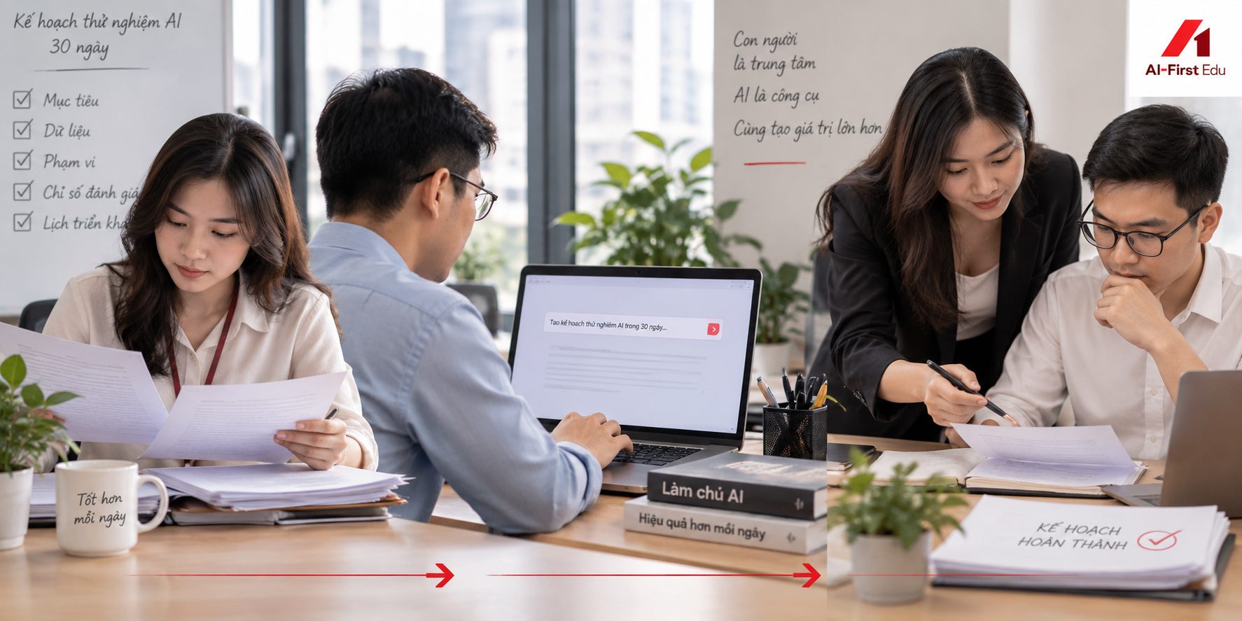 Nhóm làm việc rà soát bảng kế hoạch thử nghiệm ba mươi ngày đã đánh dấu tiến độ